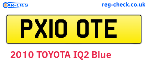 PX10OTE are the vehicle registration plates.