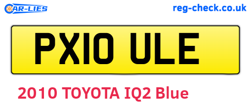PX10ULE are the vehicle registration plates.