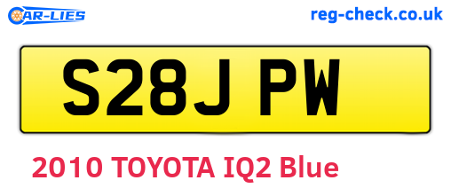 S28JPW are the vehicle registration plates.