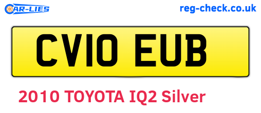 CV10EUB are the vehicle registration plates.