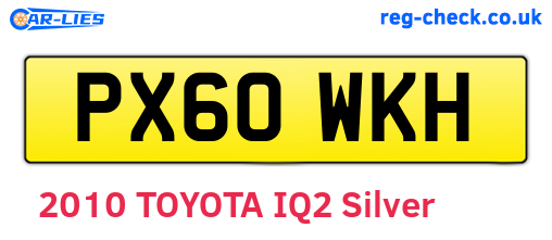 PX60WKH are the vehicle registration plates.