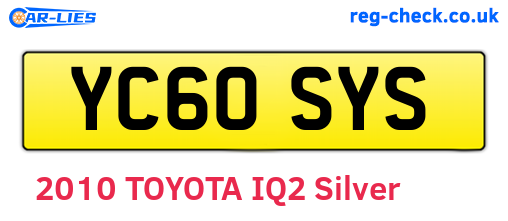 YC60SYS are the vehicle registration plates.