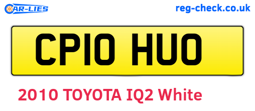 CP10HUO are the vehicle registration plates.