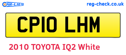 CP10LHM are the vehicle registration plates.