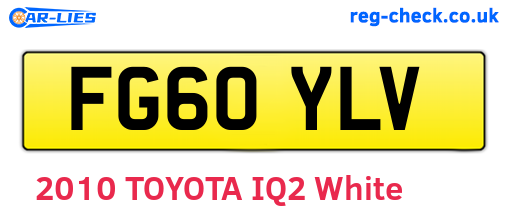 FG60YLV are the vehicle registration plates.