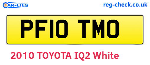 PF10TMO are the vehicle registration plates.
