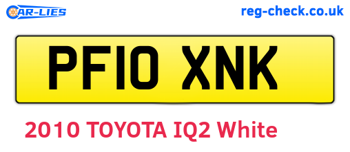 PF10XNK are the vehicle registration plates.