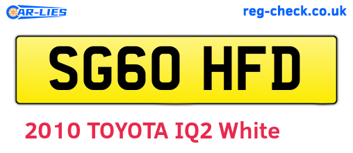 SG60HFD are the vehicle registration plates.