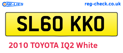 SL60KKO are the vehicle registration plates.