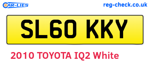 SL60KKY are the vehicle registration plates.