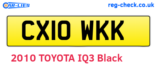 CX10WKK are the vehicle registration plates.