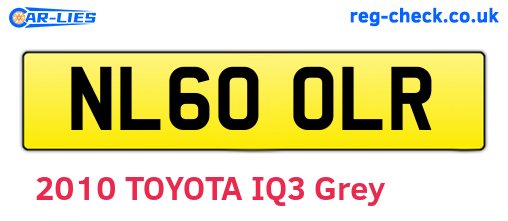 NL60OLR are the vehicle registration plates.