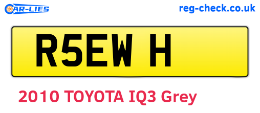 R5EWH are the vehicle registration plates.