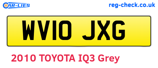 WV10JXG are the vehicle registration plates.