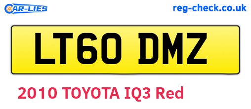 LT60DMZ are the vehicle registration plates.