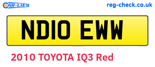 ND10EWW are the vehicle registration plates.