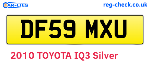 DF59MXU are the vehicle registration plates.