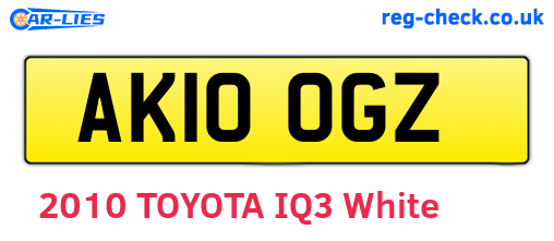 AK10OGZ are the vehicle registration plates.