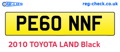 PE60NNF are the vehicle registration plates.
