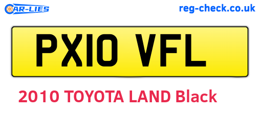 PX10VFL are the vehicle registration plates.