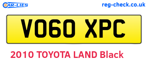 VO60XPC are the vehicle registration plates.