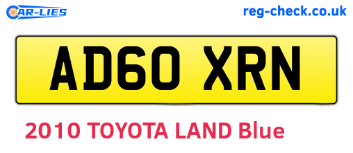 AD60XRN are the vehicle registration plates.