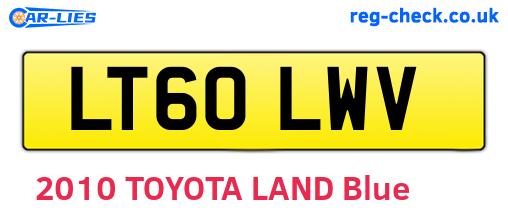 LT60LWV are the vehicle registration plates.