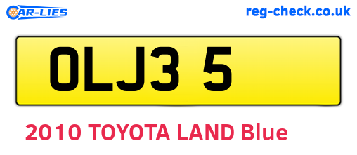 OLJ35 are the vehicle registration plates.
