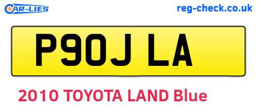 P90JLA are the vehicle registration plates.