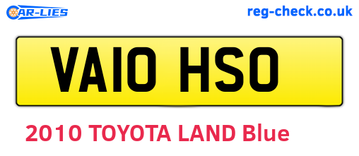 VA10HSO are the vehicle registration plates.