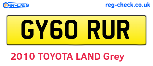 GY60RUR are the vehicle registration plates.