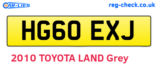 HG60EXJ are the vehicle registration plates.