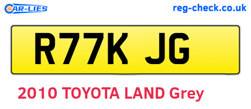 R77KJG are the vehicle registration plates.
