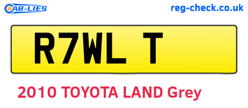 R7WLT are the vehicle registration plates.