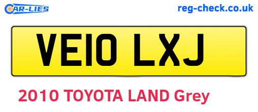 VE10LXJ are the vehicle registration plates.
