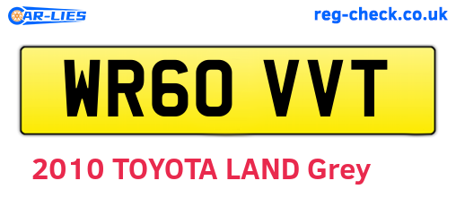 WR60VVT are the vehicle registration plates.