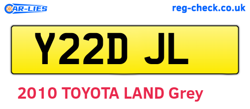 Y22DJL are the vehicle registration plates.
