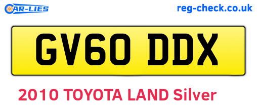 GV60DDX are the vehicle registration plates.