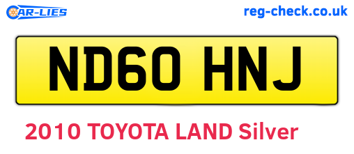 ND60HNJ are the vehicle registration plates.