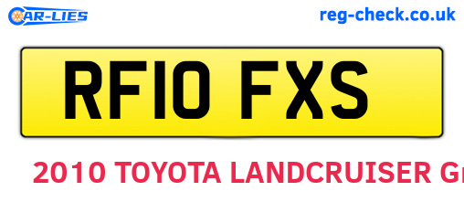 RF10FXS are the vehicle registration plates.