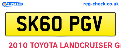 SK60PGV are the vehicle registration plates.