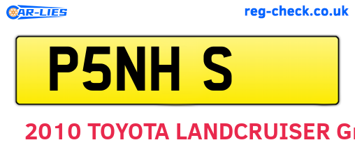 P5NHS are the vehicle registration plates.