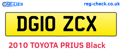 DG10ZCX are the vehicle registration plates.