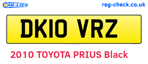 DK10VRZ are the vehicle registration plates.