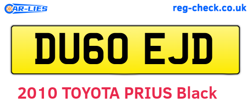 DU60EJD are the vehicle registration plates.