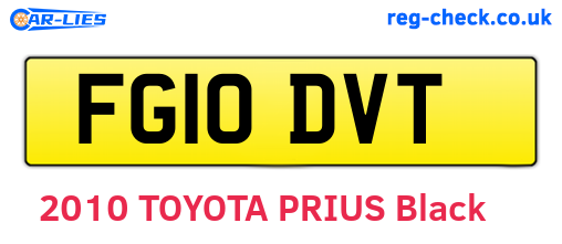 FG10DVT are the vehicle registration plates.