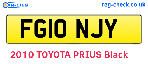 FG10NJY are the vehicle registration plates.