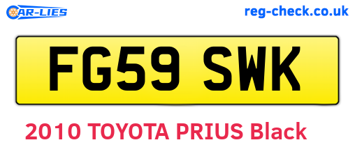 FG59SWK are the vehicle registration plates.