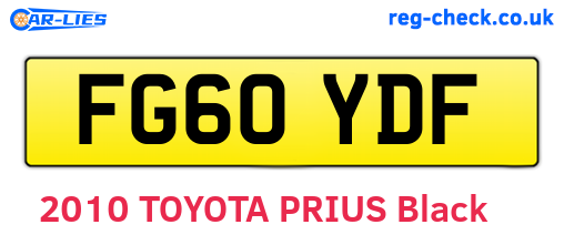 FG60YDF are the vehicle registration plates.