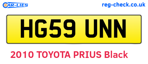 HG59UNN are the vehicle registration plates.